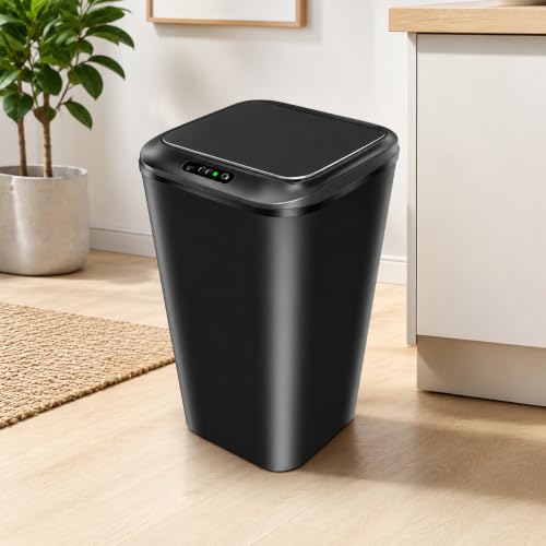 Lixeira Automática 16L com Sensor de Movimento Preta USB