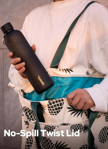 Image of Opard Slim Water Bottle 32oz, Dishwasher Safe Plastic Water Bottle BPA-Free, Leakproof Screw Top, Charcoal Black, Reusable for Travel School Sport Gym Hiking
