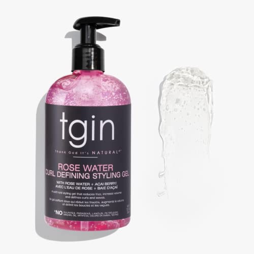 tgin Curls N’ Roses Rose Water Leave-In Conditioner & Styling Gel Set, 13 oz