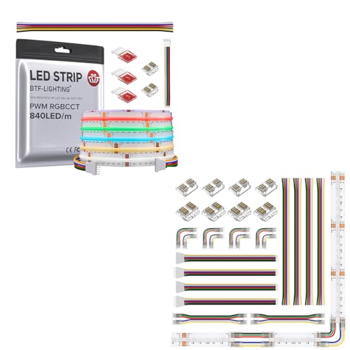 Tira LED COB RGB+CCT 5 m 12mm DC12V 840LED/m miniatura 1