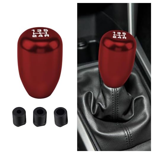 CHRYMUM Car Gear Shift Knobs, Manual Gear Shift Knobs Replacement, Universal Car Accessories Interior Stick Shift Knob, Manual 5 Speed Universal Gear Stick Shift Knob for Car Truck SUV (Red)