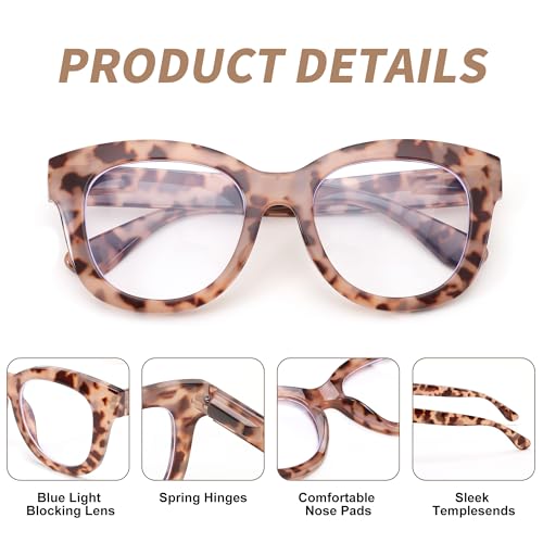 Image of FEISEDY Retro Blue Light Glasses for Women Men, Thick Square Glasses Blue Light Blocking, Anti Glare Digital &Eyestrain B0278