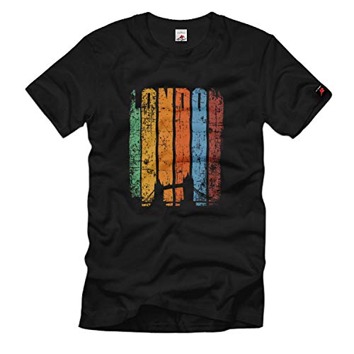 T-shirt Londres # 36437 noir en taille L aux finitions soignées style grande ville