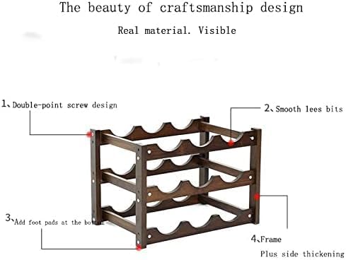 Wine Rack Countertop, Wooden Cabinet Holder Shelf Free Standing Holders Barware Storage Wine Racks Home Kitchen Bar (Color : White-Dinosaur Doodle4, Size : D) (White Dinosaur Doodle4)