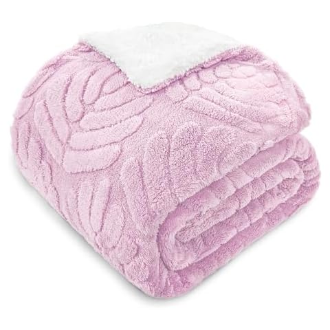 Whale Flotilla Sherpa Fleece King Size Blanket for Bed, 90x104 Inch Reversible Lightweight Blankets for All Season, Soft and Warm, Lilac Cover