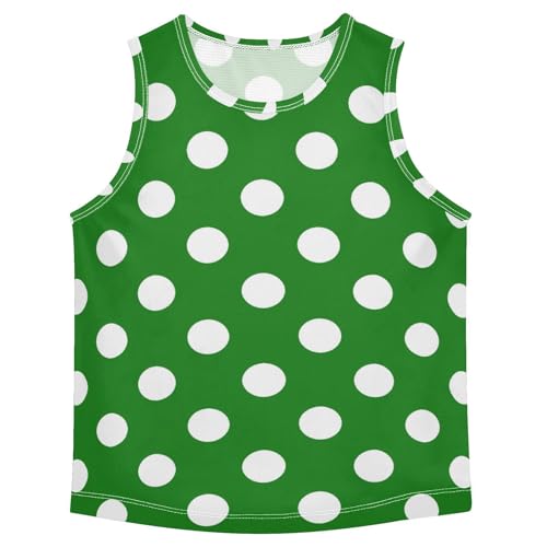 J JOYSAY Polka Dot Red Boys Tank Top Sleeveless Muscle Shirts Quick Dry Active Sport Workout Kids T-Shirts 3-15T