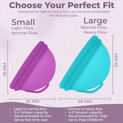 Image of Reusable Menstrual Disc (2 Pack) - Soft Medical Grade Silicone Period Disc for Light & Heavy Flow, Leakproof 12-Hour Protection, Easy Removal, Menstrual Cup, Tampon & Pad Alternative, Two Sizes