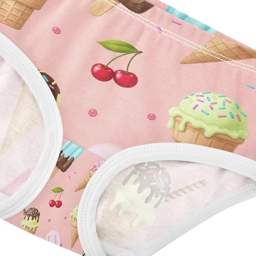 Cute Ice Cream Pink Cotton Toddler Underwear, Girls Cotton Underwear, 2T–8 Years 5