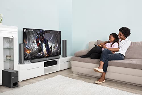 Image of Panasonic SC-HT480GW-K 4.1 Ch Convertible Soundbar, 100 W, Deep Bass Sound, Bluetooth, USB, RCA, AUX Inputs, Wall Mountable, Remote Control (Black)