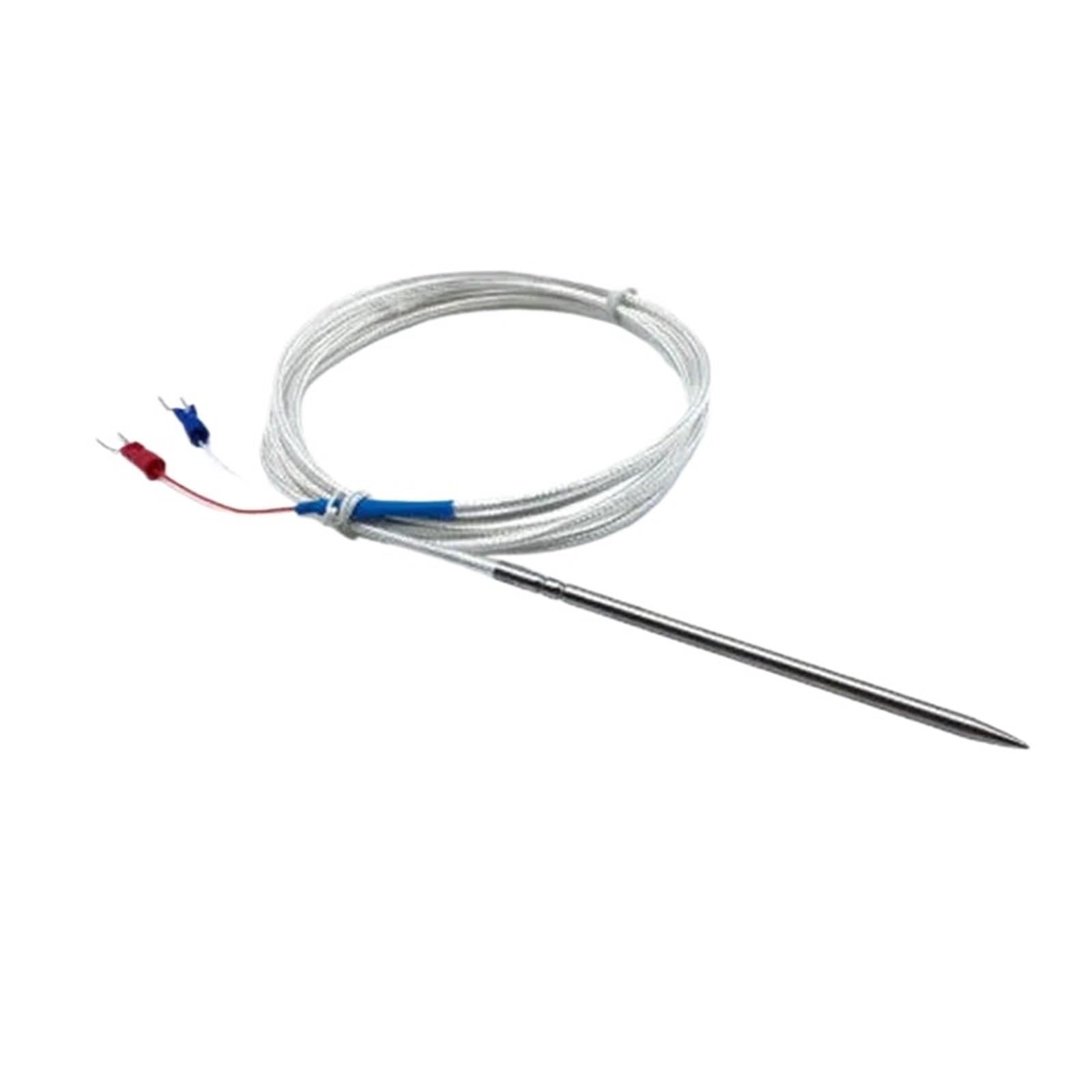 Termopar de resistencia térmica con punta de aguja NTC10K/PT100/PT1000 insertado en acero inoxidable SUS304 de grado alimenticio de 4 x 100 mm(PT100 Cable5m)