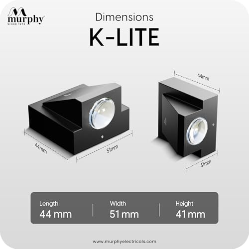Image of Murphy K-LITE Single Ray Wall Light Pack of 3 | IP66 Waterproof | 300 Lumens | 2 Years Warranty | BIS Approved | 2.5kV Surge Protection | Up Down Light for Gate, Balcony & Garden