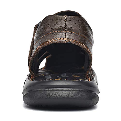 Men's Closed Toe Leather Shoes Outdoor Handmade Adjustable Summer Fisherman Beach Sandals for Men3