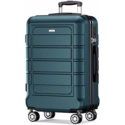 SHOWKOO Luggage PC+ABS Durable Expandable Hardside Suitcase with Double Spinner Wheels TSA Lock,28-Inch, Armygreen, Armygreen, Luggage Pc+abs Durable Hardside Suitcase With Spinner Wheels Tsa Lock Cover