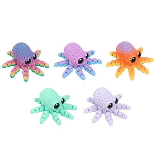 Imanes decorativos articulados de cuerpo completo en forma de pulpo, pack 5 unidades