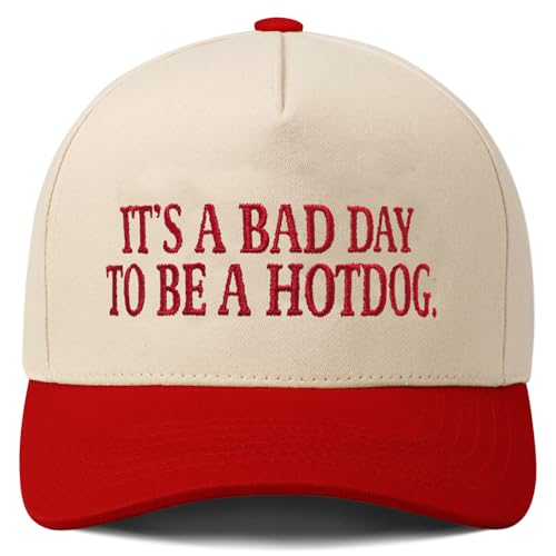 Its A Bad Day to Be A Hotdog Funny Trucker Hats Women Vintage Adjustable Baseball Cap Embroidery Fashion Trucker Hat