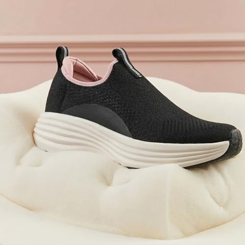 Image of YOHO Women Walking Shoes Rushhour Dynamic | Cushioned, Comfortable, Lightweight & Breathable Knitted Slip-Ons | Every Day Casual Wear Without Lace, Stylish Footwear for Ladies /Girls -900