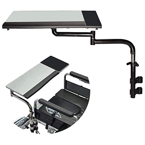 車椅子用ラップトップテーブル、昇降回転折り畳み機能付き車椅子用トレイテーブル 距離と高さ調節可能なラトレイ 書き物読書食事用アクセサリー