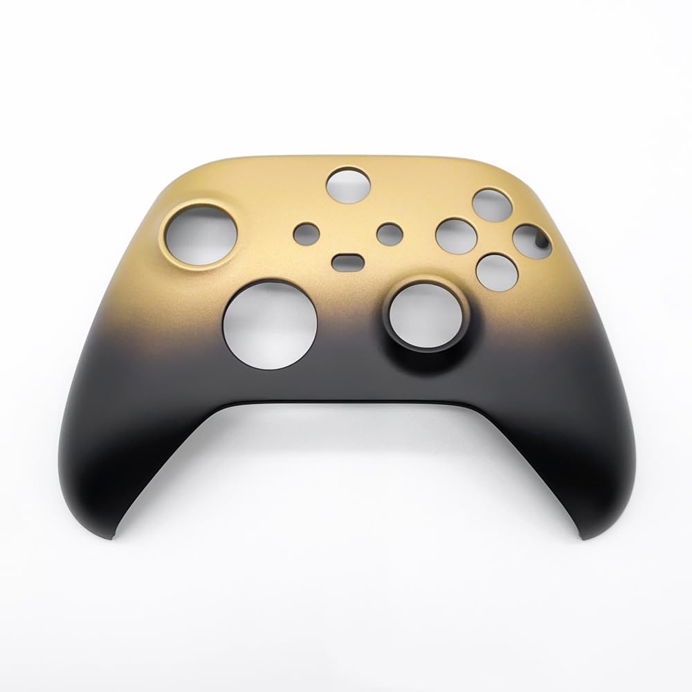 Hzxkqmil Guscio di Ricambio Kit Custodia Completa per Xbox Series X/S Controller - Edizione Speciale Gold, Piastre di Copertura Anteriori Guscio Posteriore Guide Laterali Parti dei Pulsanti