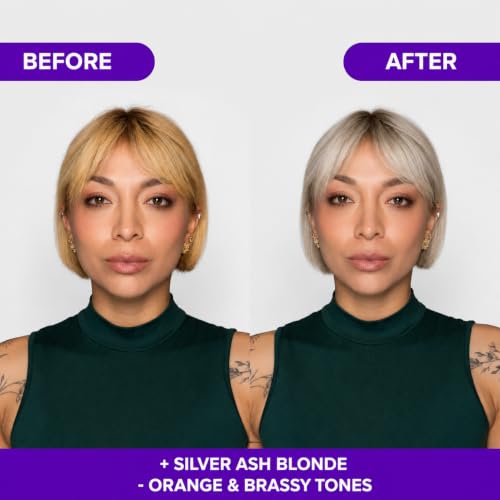 Image of Naissant Silver Ash Blonde Hair Blue Toning Mask | Ultra High-Purity Blue Pigments | Neutralizes Orange & Brassy Tones | Hyaluronic Acid, Collagen & Biotin | Paraben, Ammonia &Sulfate Free |10.1 Fl.Oz