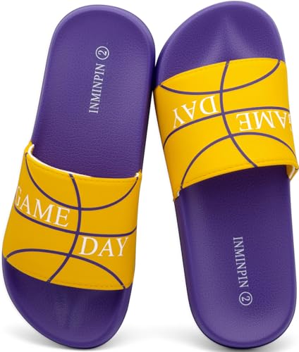 Image of INMINPIN Kids Boys Girls Ball Sprots Slides Sandals Ultra Comfortable Beach Pool Shower Shoes House Slide Indoor Outdoor for Sports Fan