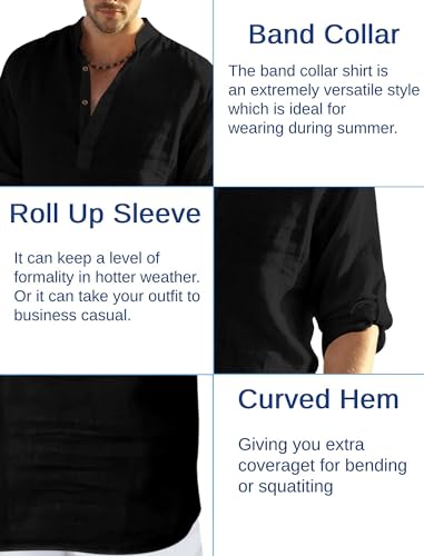 Image of Men's Kurta || Chinese Collar Long Sleeves || Straight Hip Length Kurtas || Short Kurta for Men || for Festival || Function || Occasion Wear Fancy Kurta for || Best Gifts for Men