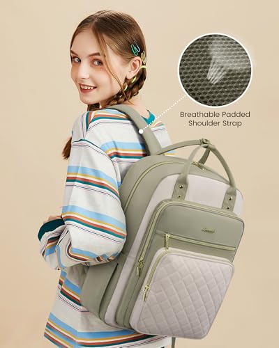 Image of LOVEVOOK Laptop Backpack Purse for Women, 15.6 inch Laptop Bag for Travel with USB Port, Water Resistant Lightweight Daypacks for College Work Business, Nurse Teacher Computer Backpacks