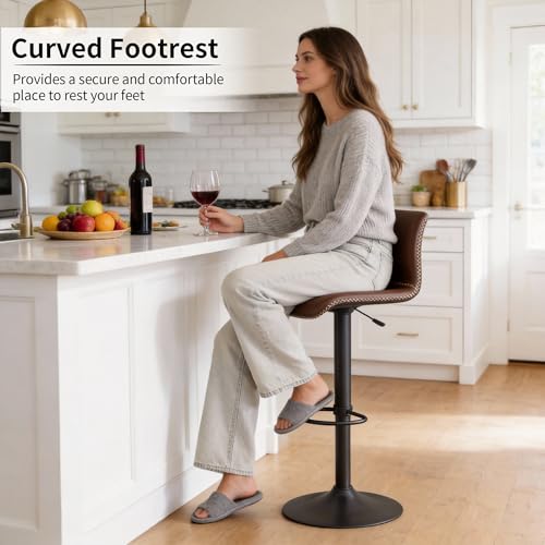 Image of HeuGah Adjustable Bar Stools Set of 3, Swivel Counter Height Bar Chairs