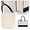 volumoon Sac Toile Jute, Sac Plage Femme, Sac Tote bag avec Noeud Papillon, Sac de Transport Elégant et Spacieux, Grande Capacité, Sacs à Provisions RÉutilisables pour Shopping, Voyage, Mariage #4