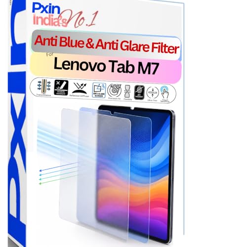 Image of Pxin Tablet Anti Bluelight and Anti Glare Screen Guard compatible with Lenovo Tab M7 | BLUV Lightblock Tech | Scratch Proof | Prevents bluelight | Eye Protection | No Dry Eyes