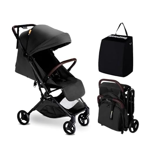 MAMAZING Lightweight Baby Travel Stroller with Carbor Fiber Frame, Compact & Airplane-Friendly, One-Handed Folding Design, 11.6 lbs, Perfect for Toddlers, Jet