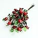 Htmeing Group of 4 Artificial Rosehip Berries Flower Stem Spray Christmas Picks 13