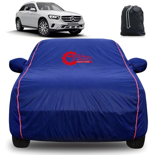 Image of 100% Waterproof Car Cover for Mercedes GLC 200 | All-Weather, Dustproof & UV Protection | Heavy-Duty 3-Layer Fabric | Custom Fit with Mirror & Antenna Pocket | Navy Blue