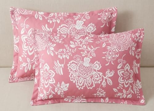 Image of 400TC Cotton Feel Glace Cotton Double Bed Fitted Bedsheet Set || Includes 1 Elastic Bedsheet King Size & 2 Pillow Covers (78 x 72 Inches, Orchid Pink)