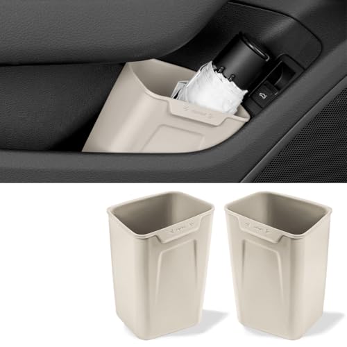XmuxHai Car Interior Storage Box, Black Silicone Door Side Organizer with Umbrella Holder and Trash Can, Vehicle Accessory (Beige)