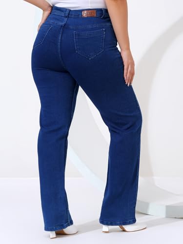 Image of Nifty Women's High Rise Denim Stretchable Straight Fit Plus Size Jeans