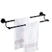 Produktbild Handtuchstangen BOBE Shop- 30-120cm an der Wand befestigte Badezimmer Schwarz Tuch-Schienen Doppelt Stäbe, Edelstahl (größe : 70cm)