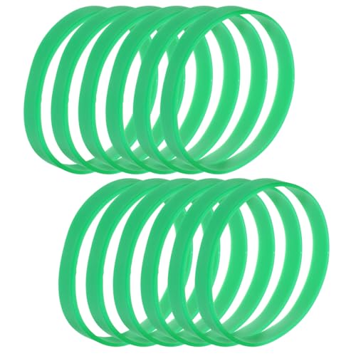 Alipis Pulseras Elásticas de Silicona Verde para Evento Deportivo, 100 Piezas, Pulseras de Muñeca Ajustables para Fiesta de San Patricio y Deportes de Equipo