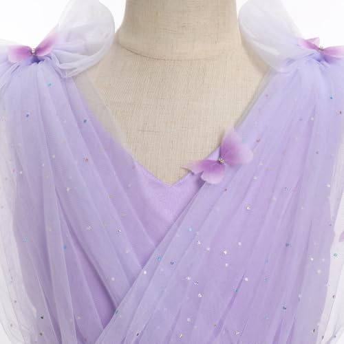 Image of IMEKIS Toddler Kids Girls Butterfly Dress Sparkle Sequins Tulle Wedding Formal Birthday Dresses 2-10T