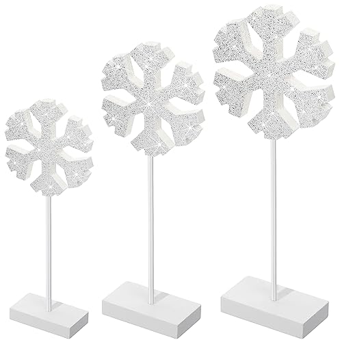 Tradder 3 Pcs Christmas Wooden Snowflake Table...