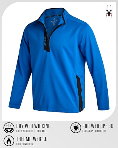 Spyder Men's Active Sweatshirt - Lightweight Fleece Quarter Zip Pullover Workout Sweatshirt with Zipper Placket (Sizes: S-XL)2