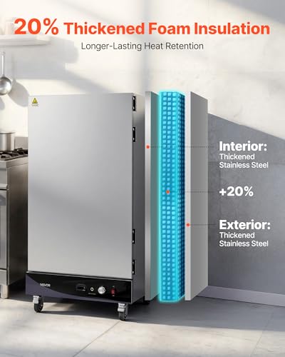 Image of VEVOR Electric Hot Box Food Warmer, 8-Tier Commercial Warming Cabinet with Water Tray, Single-Door and Adjustable Shelves, Stainless Steel Food Warmer Cabinet, for Restaurant, Kitchen, Pizza, Chicken