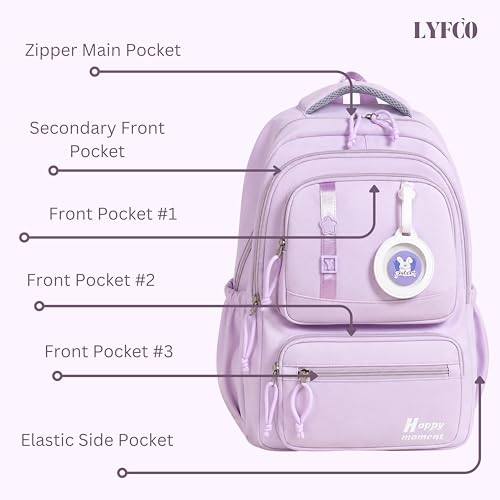 Image of Korean Style School & College Backpack with Detachable Pouch | 18 Inch Large capacity bag for Girls & Boys Age of 12-16 years | Best for School, Tution, Travel, Camping
