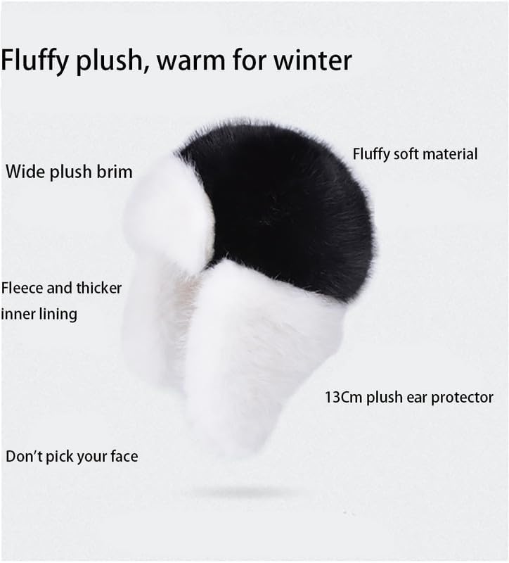DAISHA Women Men Winter Trapper Hat Ear Flaps Russian Ushanka Trooper Aviator Hunting Hats Eskimo Windproof Ski Snow Cap