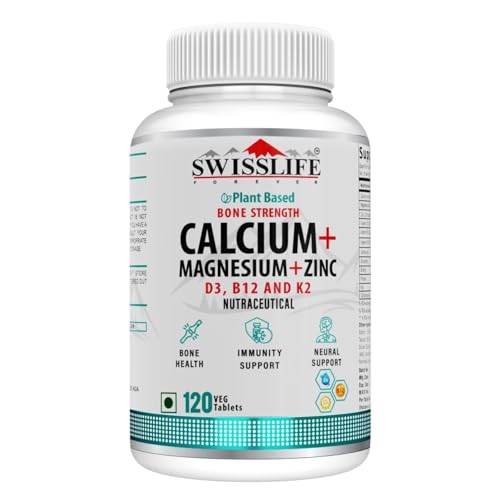 SWISSLIFE FOREVER Calcium Magnesium And Zinc Tablets with Vitamin D3 Calcium Supplement For Women and Men, For Bone Health And Joint (60 Tablets) SWISSLIFE FOREVER Calcium Magnesium And Zinc Tablets with Vitamin D3 Calcium Supplement For Women and Men, For Bone Health And Joint (60 Tablets)