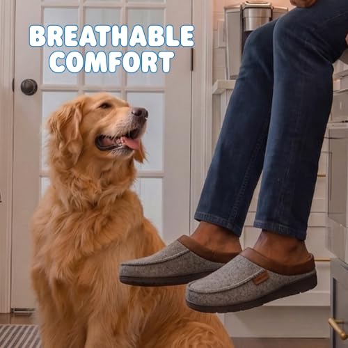 Image of Dearfoams Men's Brendan Indoor /Outdoor Breathable Memory Foam Clog House Shoe with Wide Widths Slipper