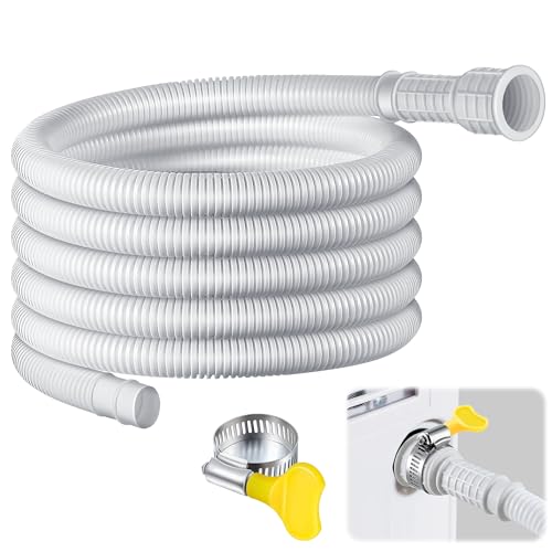 Saillong Patent Pending Dehumidifier Drain Hose, 13FT, 3/4 Inch FHT, with Cuttable Rubber Adapter and Connect Clamp, Flexible Universal Drain Hose for Most Dehumidifier Air Conditioner Brands(White) by Saillong - Used condition - US$13.47