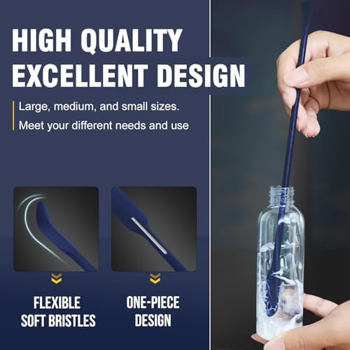 Walfos Silicone Spatula Set (9pcs) Heat Resistant Silicone Spatulas and Brush with Stainless Steel Core, Flexible Dough Scraper & Non Stick Rubber Spatula for Cooking, Baking and Mixing, Blue