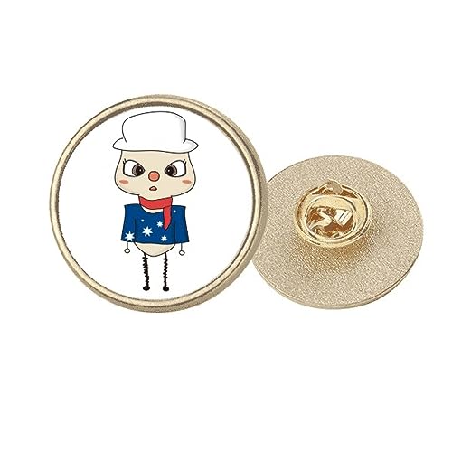 Broche drapeau Australie en métal doré rond taille M pour costume