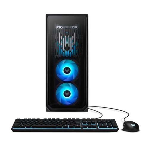 Acer Predator Orion 7000 (PO7-660) Gaming PC - Intel Core Ultra 9 285K (Bis zu 5,7 GHz), 64 GB DDR5 RAM, 2 TB GB M.2 PCIe (SSD), NVIDIA GeForce RTX 5090 (32 GB GDDR7), Windows 11 Home, Schwarz