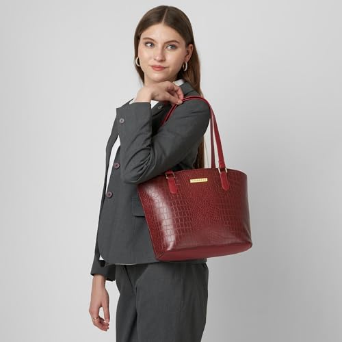 Image of Caprese York Medium Tote Bag for Women | Stylish, Durable, Multi-Compartment Design for Work, Travel, Shopping | Large Capacity, Comfortable Straps, Ideal for Tab & Essentials